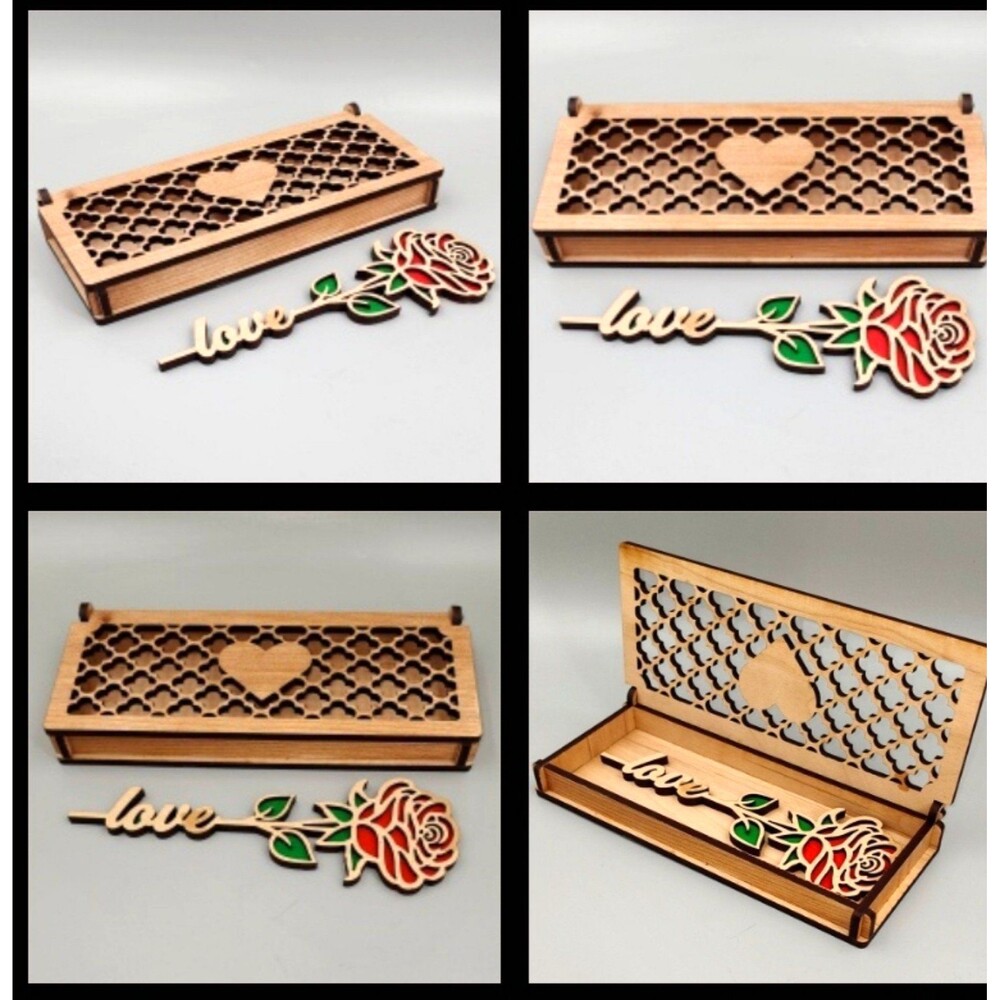 Custom engraved‎ made rose love box Perfect Anneversary Or Valentines Day